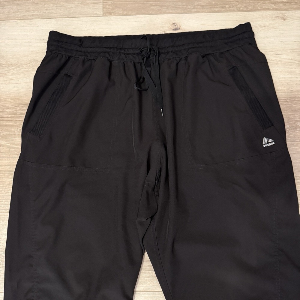 RBX Active Women's 1X Size Fashion Black Drawstring Lightweight Cargo Capri Pant - Picture 2 of 5